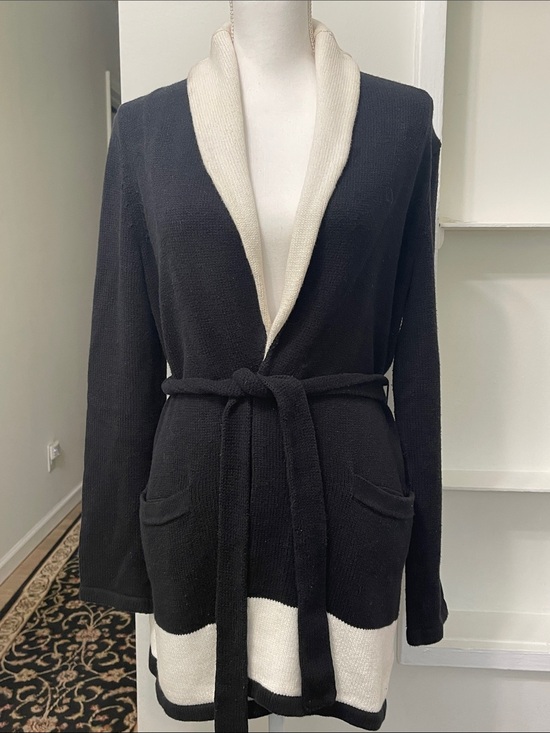 Lauren Ralph Lauren Sweaters - Lauren Ralph Lauren Colorblock Belted Shawl Collar Knit Cardigan Sweater Size M